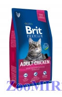 BRIT PREMIUM CAT ADULT CHICKEN для взрослых кошек с курицей и куриной печенью