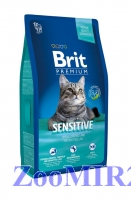 BRIT PREMIUM CAT SENSITIVE для взрослых кошек при аллергии с ягненком