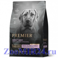 Premier Dog Salmon&Turkey ADULT Maxi из свежего филе лосося с индейкой для собак крупных пород