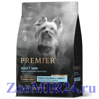 Premier Dog Salmon&Turkey ADULT Mini из свежего филе лосося с индейкой для собак мелких пород