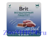 Brit Premium воздушный паштет для взрослых кошек Утка 100г, (ламистер)