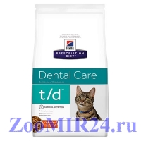 Hill's Prescription Diet Feline t/d, д/кошек здоровье полости рта