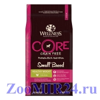 Wellness CORE Small Breed Healthy Weight Turkey Recipe для взрослых собак мелких пород с лишним весом, беззерновой, Индейка