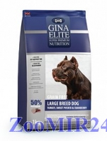 GINA Elite GRAN FREE LARGE BREED DOG беззерновой для крупных пород с Индейкой,бататом и клюквой