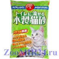 Mokusei Nekosuna комкующийся древесный наполнитель 6л. (ЯПОНИЯ)