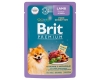 Brit Premium Premium д/собак мелких пород с чувст. пищ. Ягненок с морковью в соусе, пауч 85г