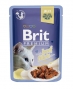 Brit Premium Cat Jelly для взрослых кошек кусочки филе говядины в желе, 85 гр пауч